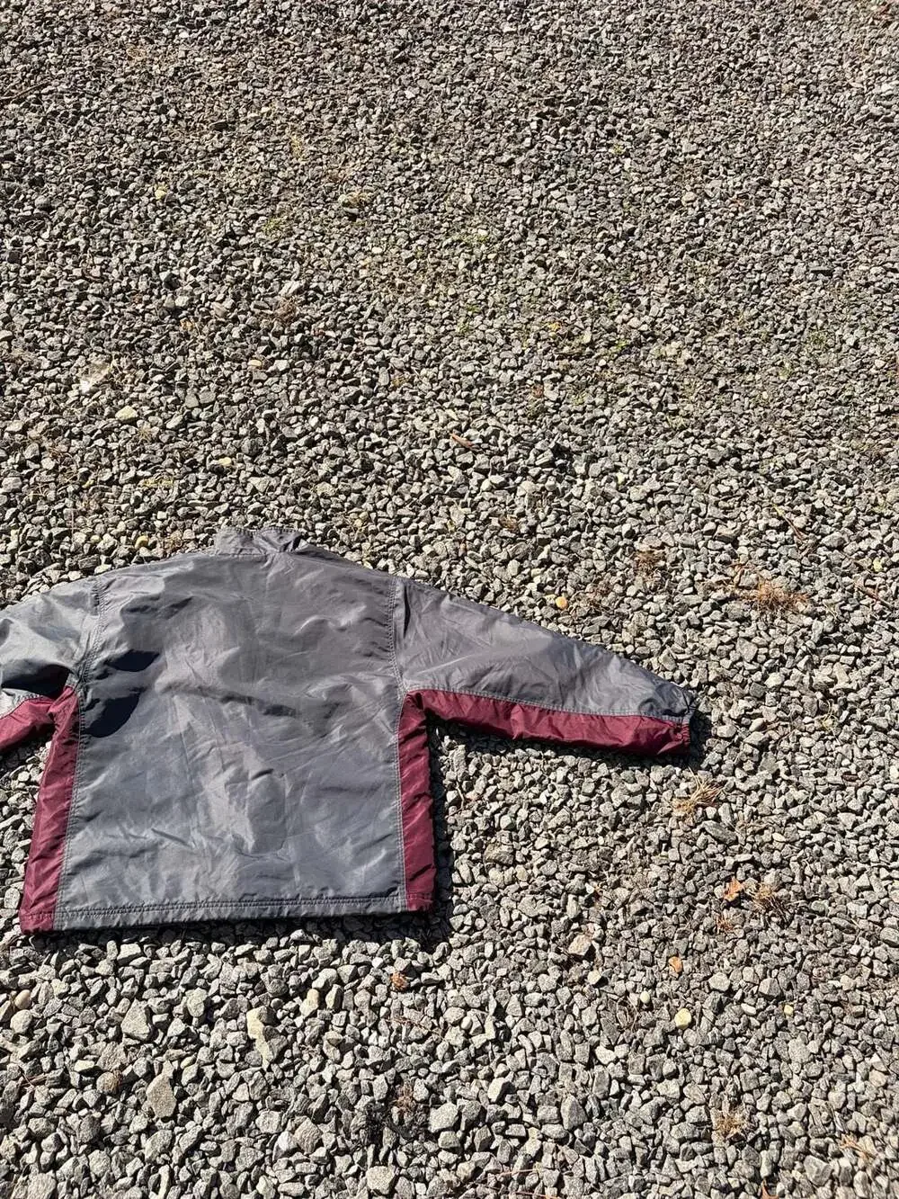 Adidas Soccer Windbreaker Jacket Size M Grey Maroon 90s Quarter Zip